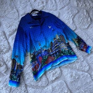 Casablanca Cuban Collar Silk Shirt